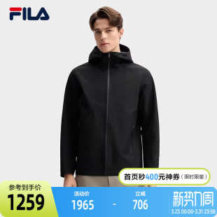 时尚 梭织外套2025春新款 简约休闲舒适连帽上衣 斐乐官方男士 FILA