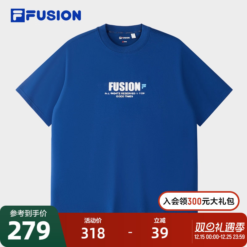 FILAFUSION斐乐情侣款针织短袖衫