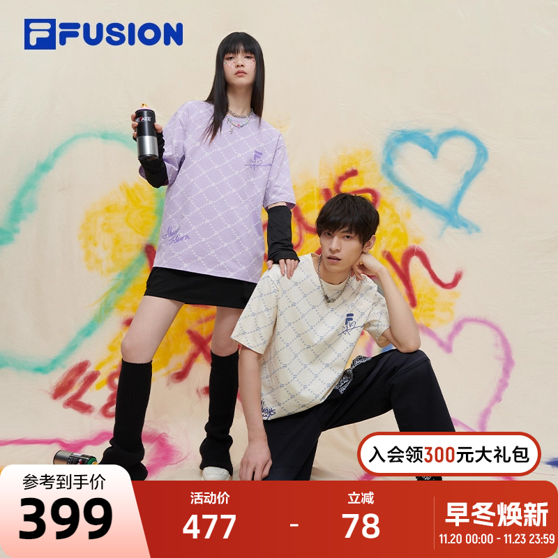 FILAFUSION斐乐中性针织短袖衫