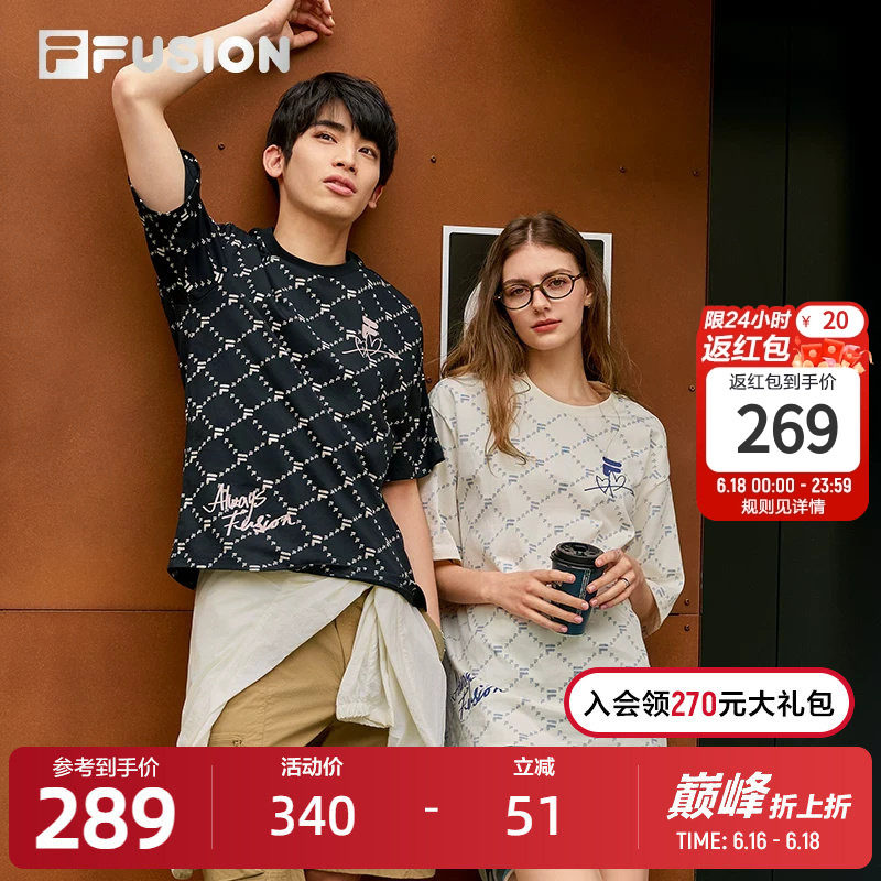 FILAFUSION斐乐短袖T情侣