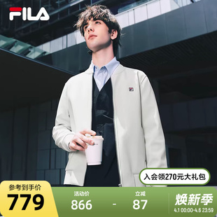 时尚 休闲通勤商务行政棒球服 外套25秋新款 FILA斐乐官方男针织长袖