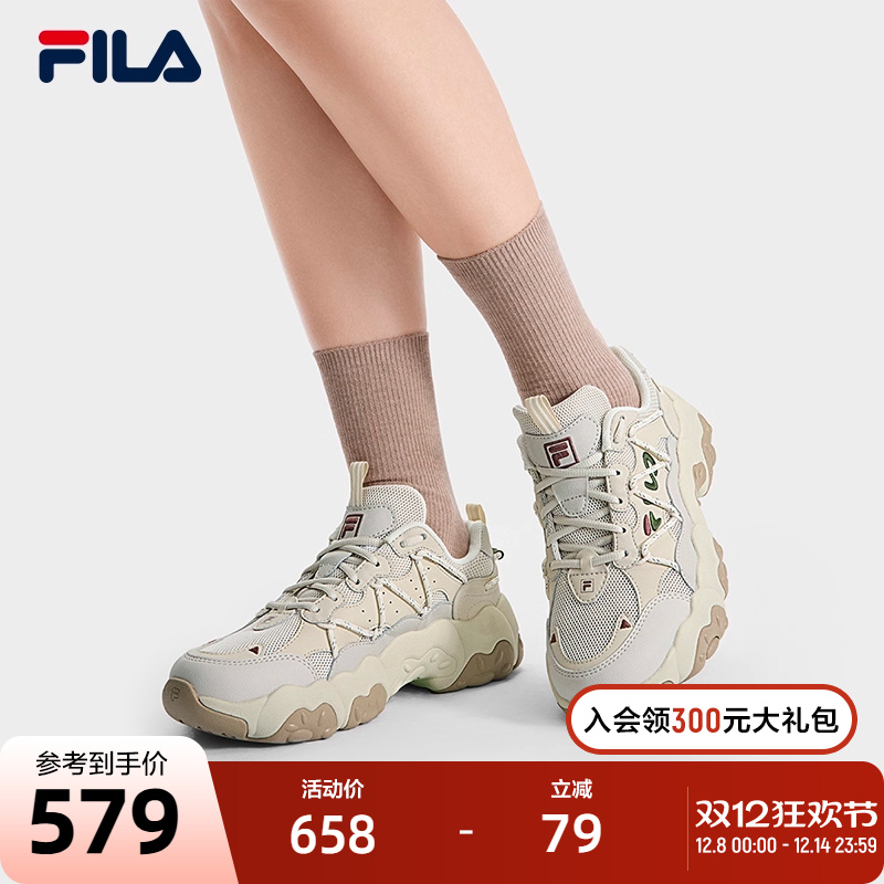 FILA 斐乐猫爪6老爹鞋女鞋2025夏季新款老爹鞋休闲鞋厚底鞋运动鞋