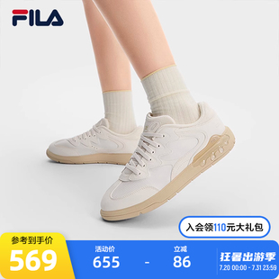 FILA斐乐女鞋板鞋小白鞋2025夏季新款鞋子布丁德训鞋休闲鞋运动鞋