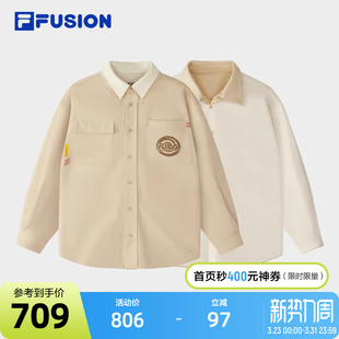 纯棉衬衫 时尚 FUSION斐乐潮牌女子两面穿梭织上衣2025夏新款 FILA