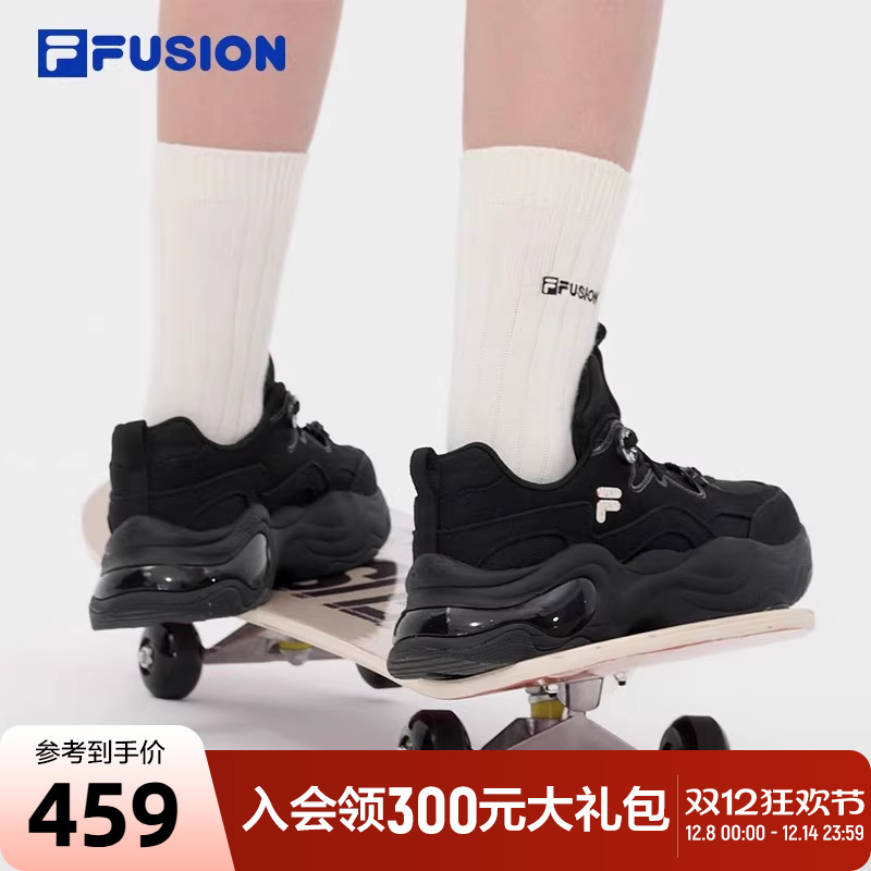 FILA FUSION斐乐潮牌女鞋帆布鞋泡泡鞋2024夏季新款休闲鞋运动鞋