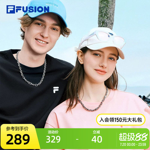 FILAFUSION斐乐情侣针织短袖衫