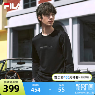 时尚 FILA 新款 T恤秋季 圆领运动长T上衣 斐乐官方男长袖