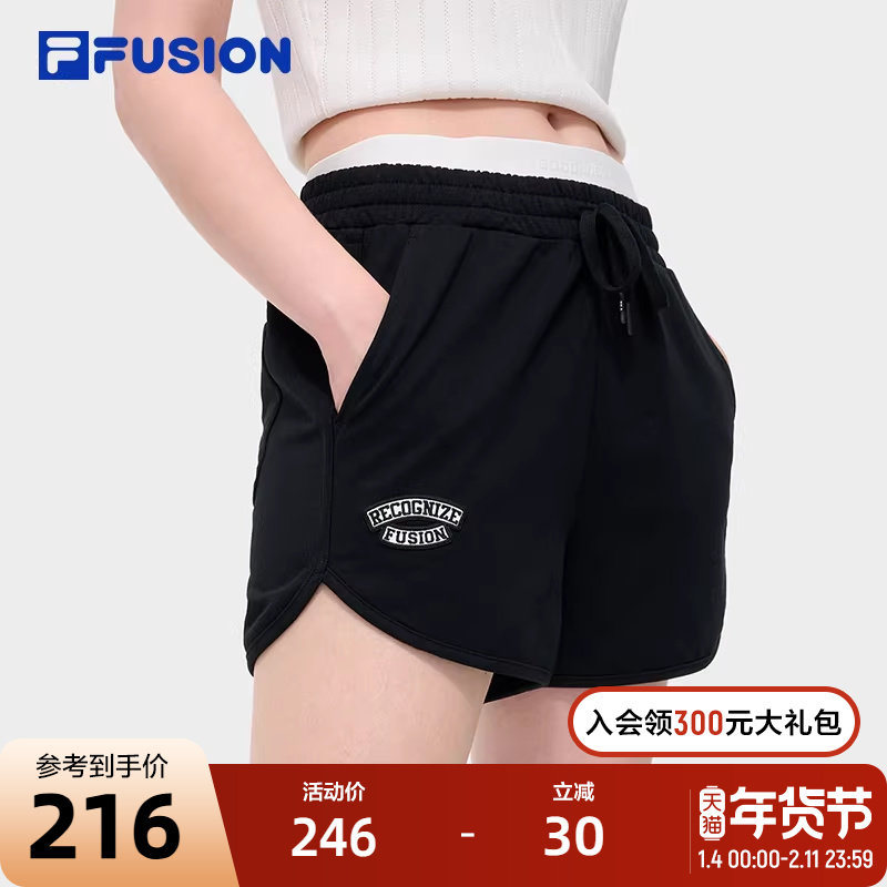 FILA FUSION斐乐潮牌针织短裤女2024秋新款时尚休闲纯棉宽松裤子,运动服/休闲服装,运动中长裤／短裤,淘宝优惠券,粉丝福利购,淘宝优惠卷