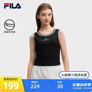 无袖 FILA 休闲简约修身 斐乐官方女子针织背心2025夏新款 上衣 时尚