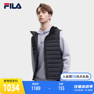METF斐乐轻薄羽绒马甲男2023冬莫奈保暖连帽外套 THE FILA