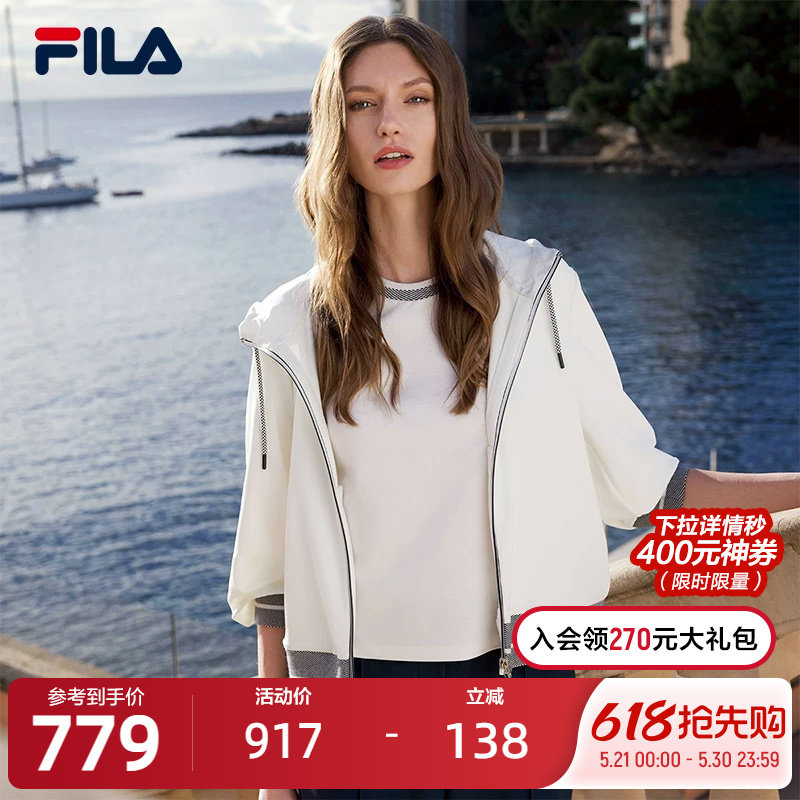 FILA Emerald斐乐女士针织长袖上衣2025夏季新款舒适