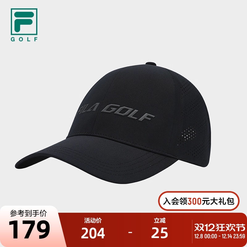 FILA 斐乐官方男帽棒球帽秋季新款户外高尔夫运动帽遮阳帽鸭舌帽