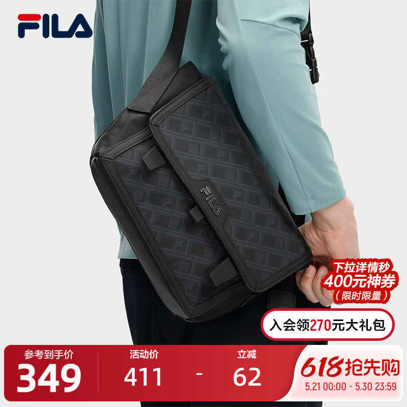 FILA 斐乐官方男包挎包2026春季新款满印休闲单肩包斜挎包随