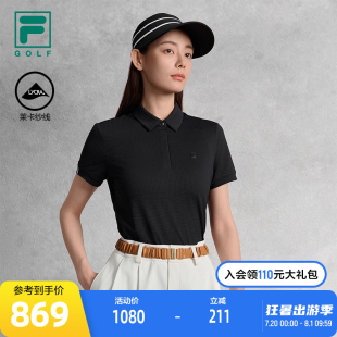 高尔夫运动基础上衣 FILA 斐乐官方女子针织短袖 POLO衫 2025秋新款