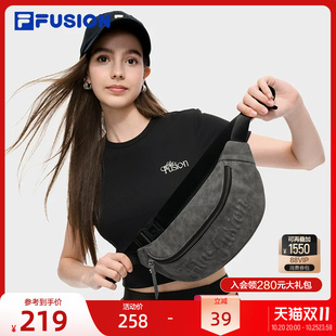FILA FUSION斐乐情侣腰包秋新款时尚休闲包包男包斜挎包革面