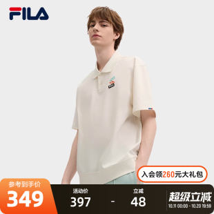 休闲男翻领T恤衫 FILA斐乐情侣短袖 时尚 2025夏季 宽松上衣女 POLO衫