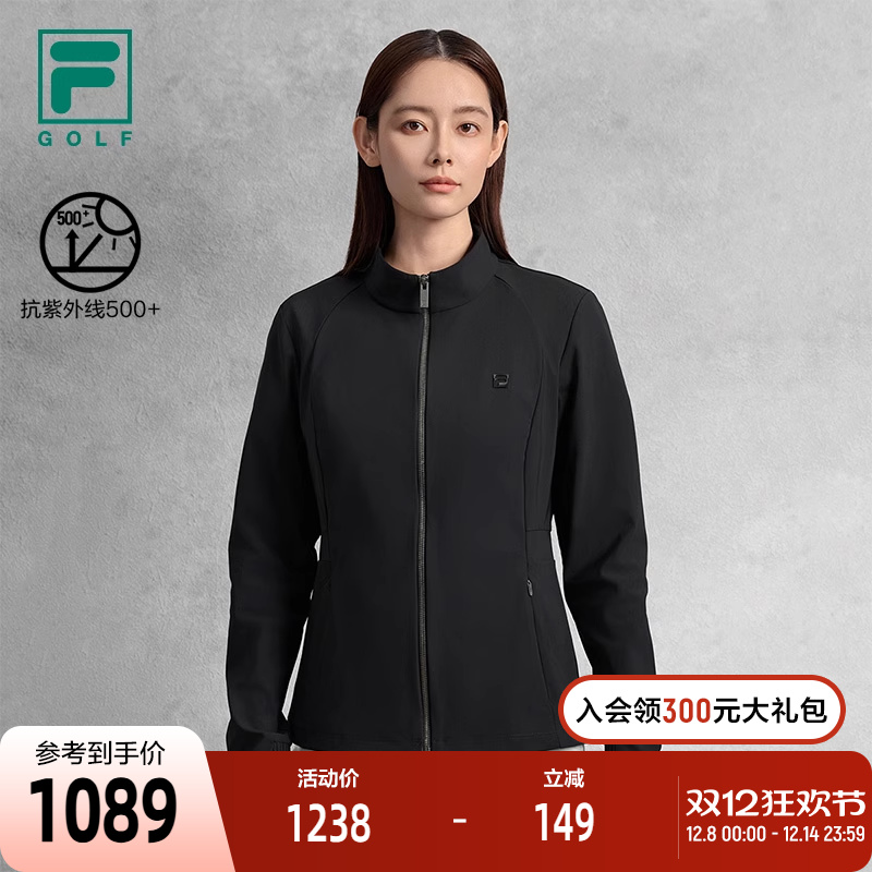 FILA 斐乐官方女士针织长袖外套2025秋季新款高尔夫运动防晒上衣