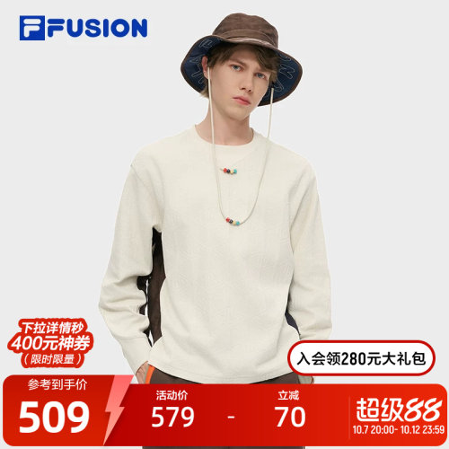 FILA FUSION | DOE斐乐潮牌男子套头卫衣秋新款宽松针织上衣