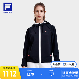 簡(jiǎn)約網(wǎng)球運(yùn)動(dòng)針織長(zhǎng)袖 上衣 斐樂(lè)官方女子連帽外套2023夏新款 FILA