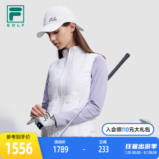FILA 保暖高尔夫运动立领上衣 斐乐官方女士羽绒马甲2023冬季