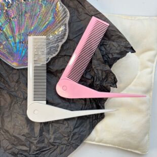 折叠式尖尾梳子分区挑发梳便携美发梳造型粉色黑色白色三款可选