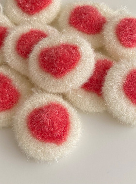 小九小九同学丨自制小众手工爱心桃心洗碗巾 可挂双层海绵擦BH060