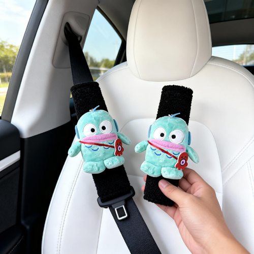 安全带毛绒套山药奶章鱼挎包半鱼儿童玩具车载装饰玩偶护肩批发