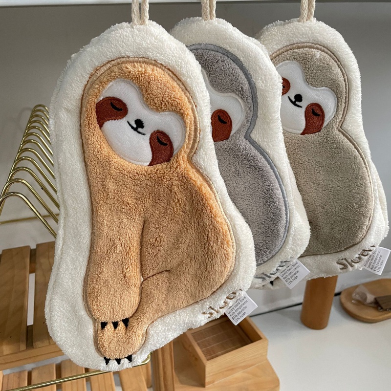 树懒戳澡手套网红树懒擦手巾吸水厨房不掉毛加厚抹手速干BH218