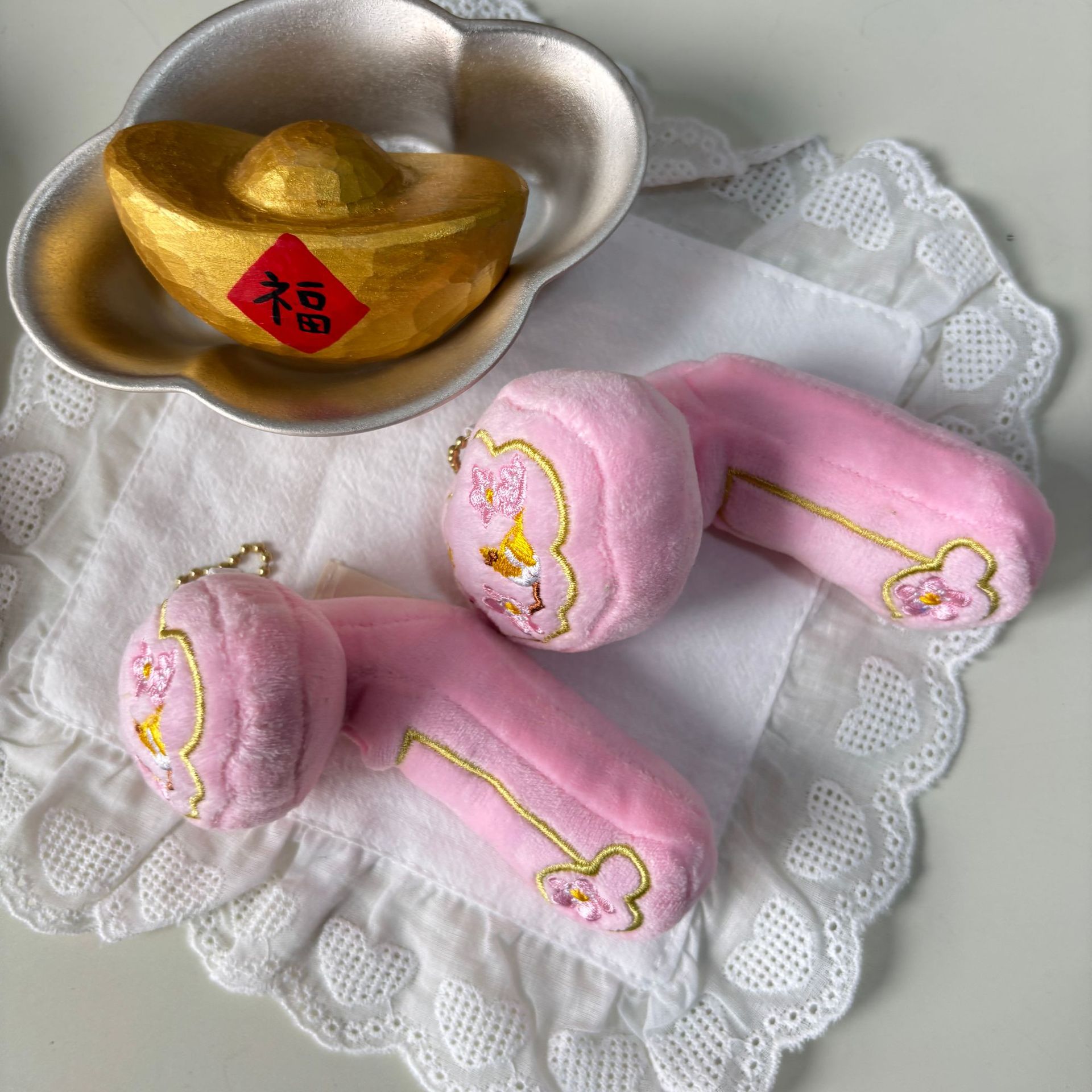 可爱佛系玉如意毛绒玩具玉如意毛绒公仔包挂件电玩城抓娃娃机礼物