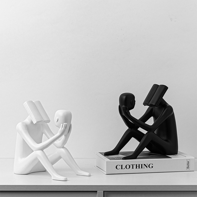 促销现代北欧树脂人物雕塑摆件软装样板房售楼部客厅电视柜家居装