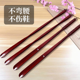 实木鞋拔子长柄家用孕妇穿鞋神器不弯腰木质加长鞋扒提鞋器新款