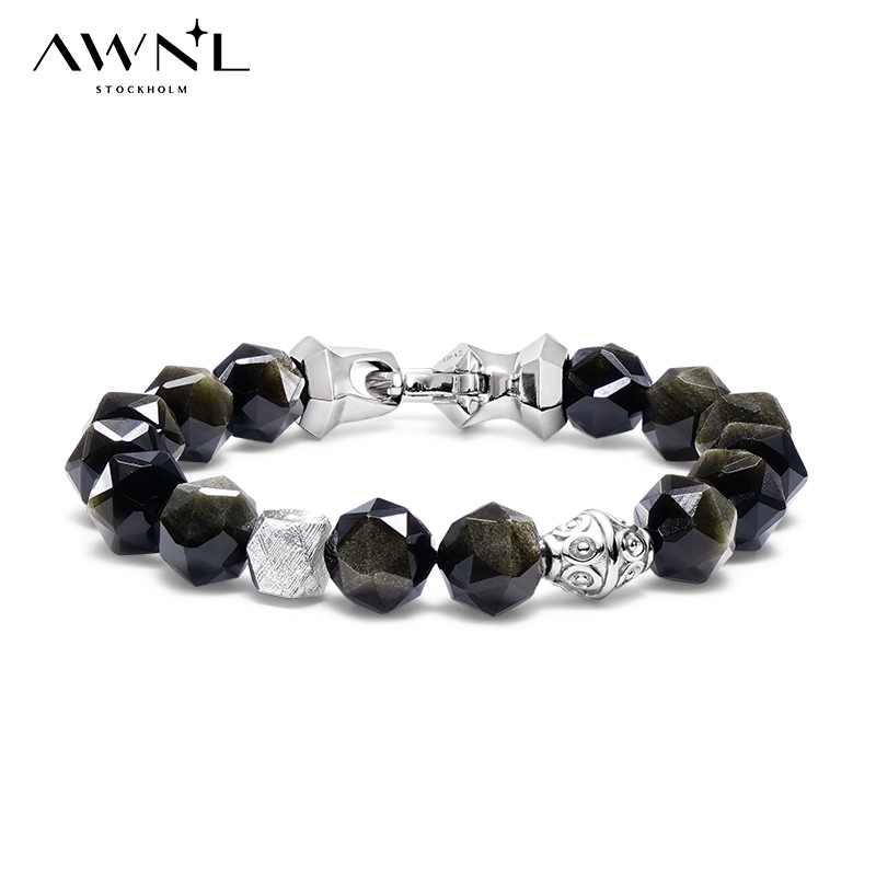 AWNL北欧M陨石金曜石手链