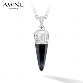 AWNL六字真言项链男款 天然宝石鹰眼石小众新年礼物送男友