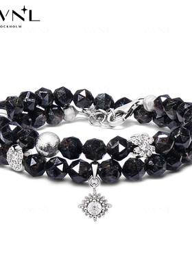 AWNL北欧M陨石努米特石叠戴手链双层女款小众饰品礼物送女友