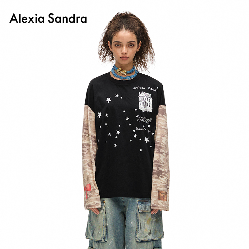 alexiasandra星星房子印花T恤