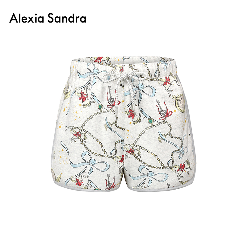 以梦为马撞色包边休闲针织短裤