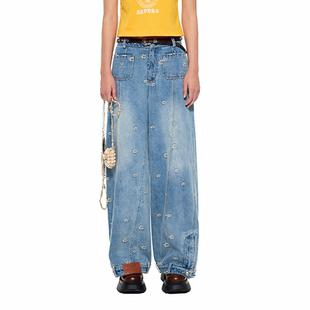 扭曲丛林解构牛仔长裤 文韬 Sandra24春夏新款 Alexia 张艺凡同款