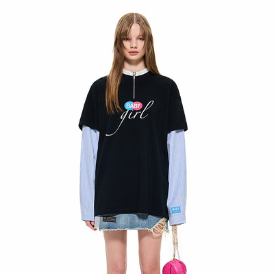 alexiasandra拼接拉链长袖T恤