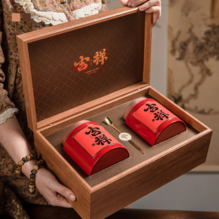 春节高档木盒茶叶罐茶叶包装盒红茶通用空礼盒茶饼盒岩茶摆泡定制