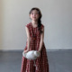 女童格子连衣裙2025夏季 长裙 儿童女孩棉布裙子洋气中长款 新款 韩版