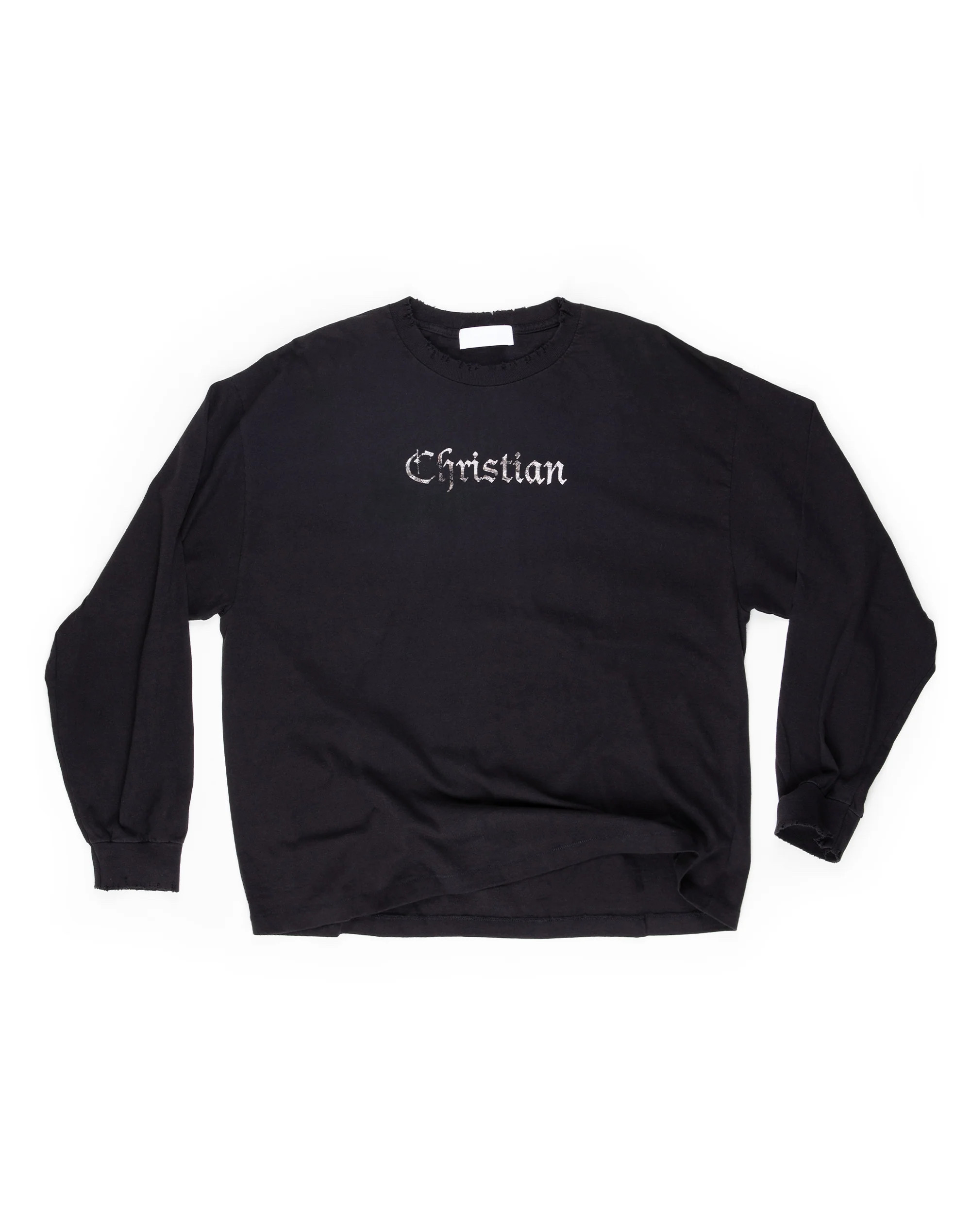 thumbnail for AD Christian washed distressed Ye style slogan long-sleeve tee