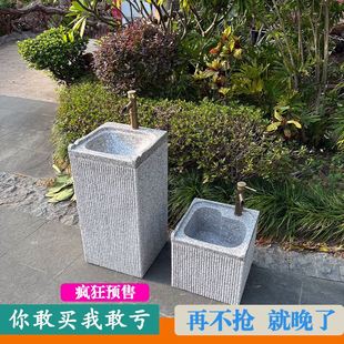 天然石头洗手盆户外花岗岩整石一体洗手台阳台家用大理石洗手池
