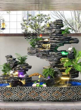 大型假山流水喷泉户外花园庭院鱼池鱼缸别墅造景景观摆件家居