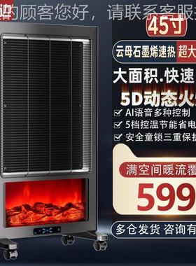 WPSH-20A壁电暖器家用火焰取仿真大积炉石墨暖炉暖气面炉家用客厅