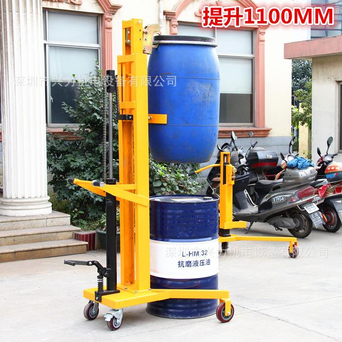 DTF450ABC胶铁桶油桶堆高车 高起升手推油桶搬运车 有带称重款