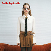 年货狂欢季 4MILE KSMILE 白色星光领带醋酸衬衫