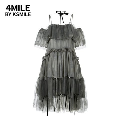4MILEBYKSMILE柔纱吊带裙