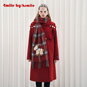 年货狂欢季 4MILE KSMILE 复古红新年战袍双面尼羊毛大衣