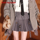 年货狂欢季 4MILE KSMILE 金属花百褶A字高腰学院半身短裙