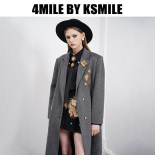 4MILE KSMILE 秋冬新款 大衣英伦气质复古 羊毛西装 早秋折扣